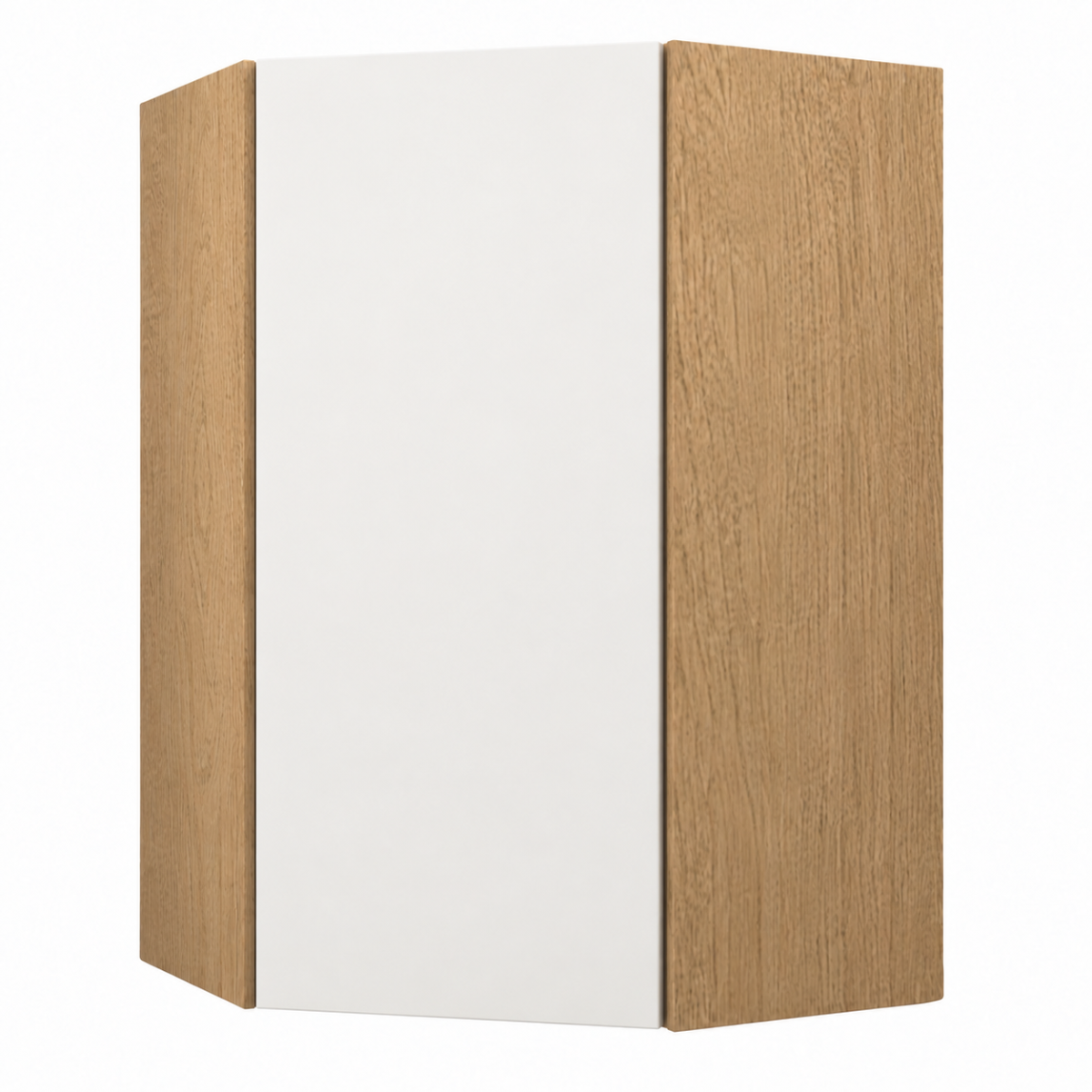 White High Gloss Wall Diagonal Corner Cabinet 30″