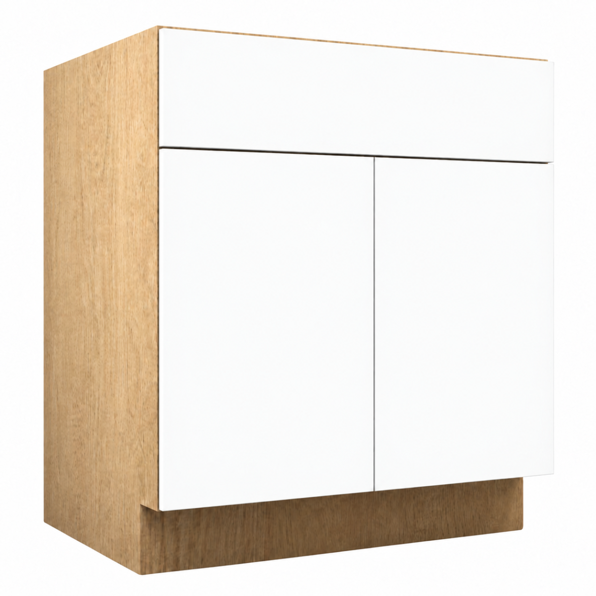 White Matte Vanity Sink Base Double Door Cabinet