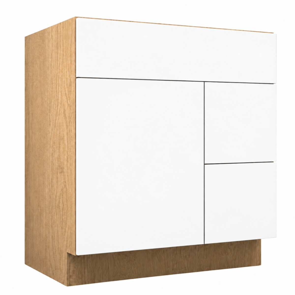 White Matte Vanity Sink Drawer Base (Combo)