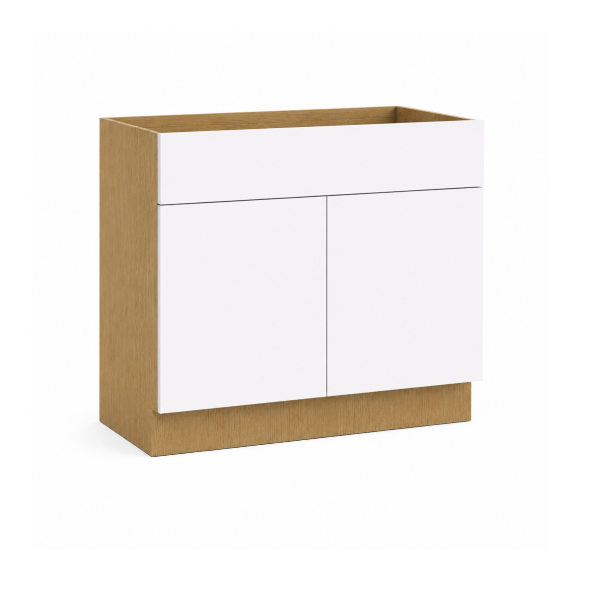 White Matte Base Double Door Cabinet