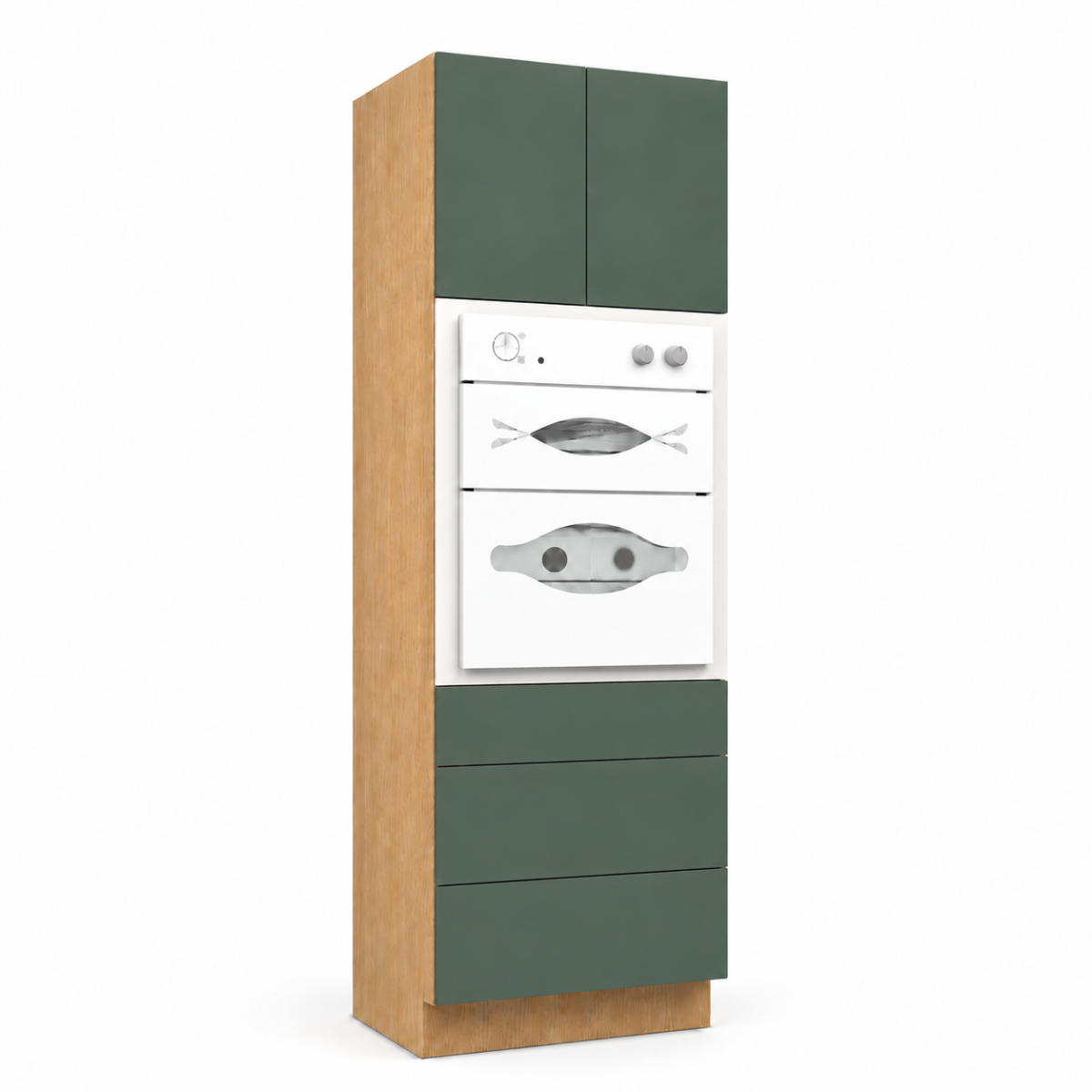 Dark Gray Matte Pantry Double Oven Cabinet 30″
