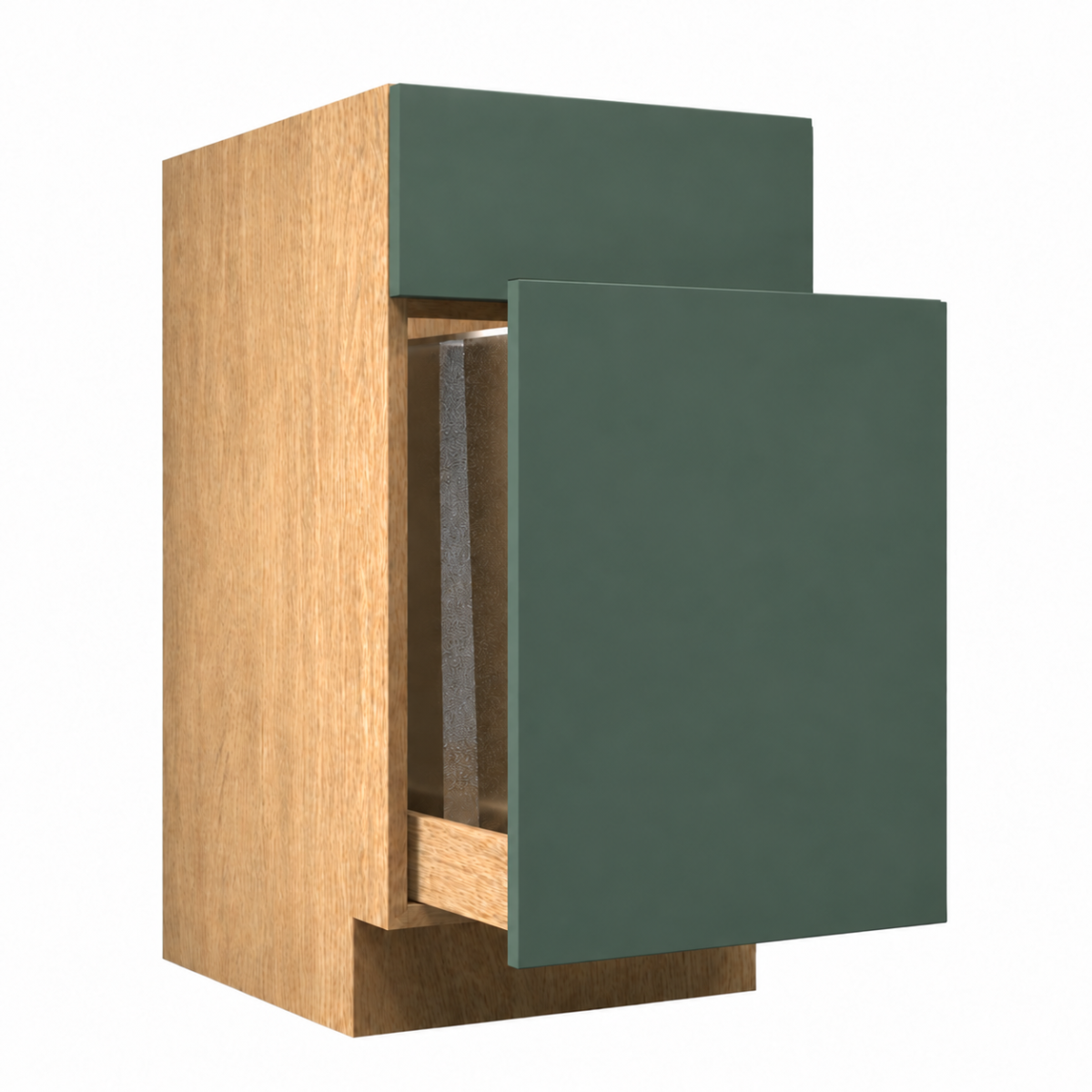 Dark Gray Matte Base Waste Pullout Cabinet 18"