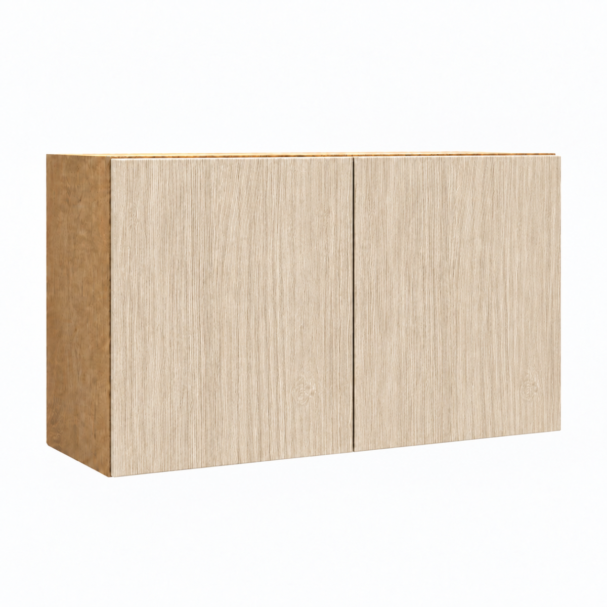 Natural Wood Texture Wall Cabinet Double Door 12″