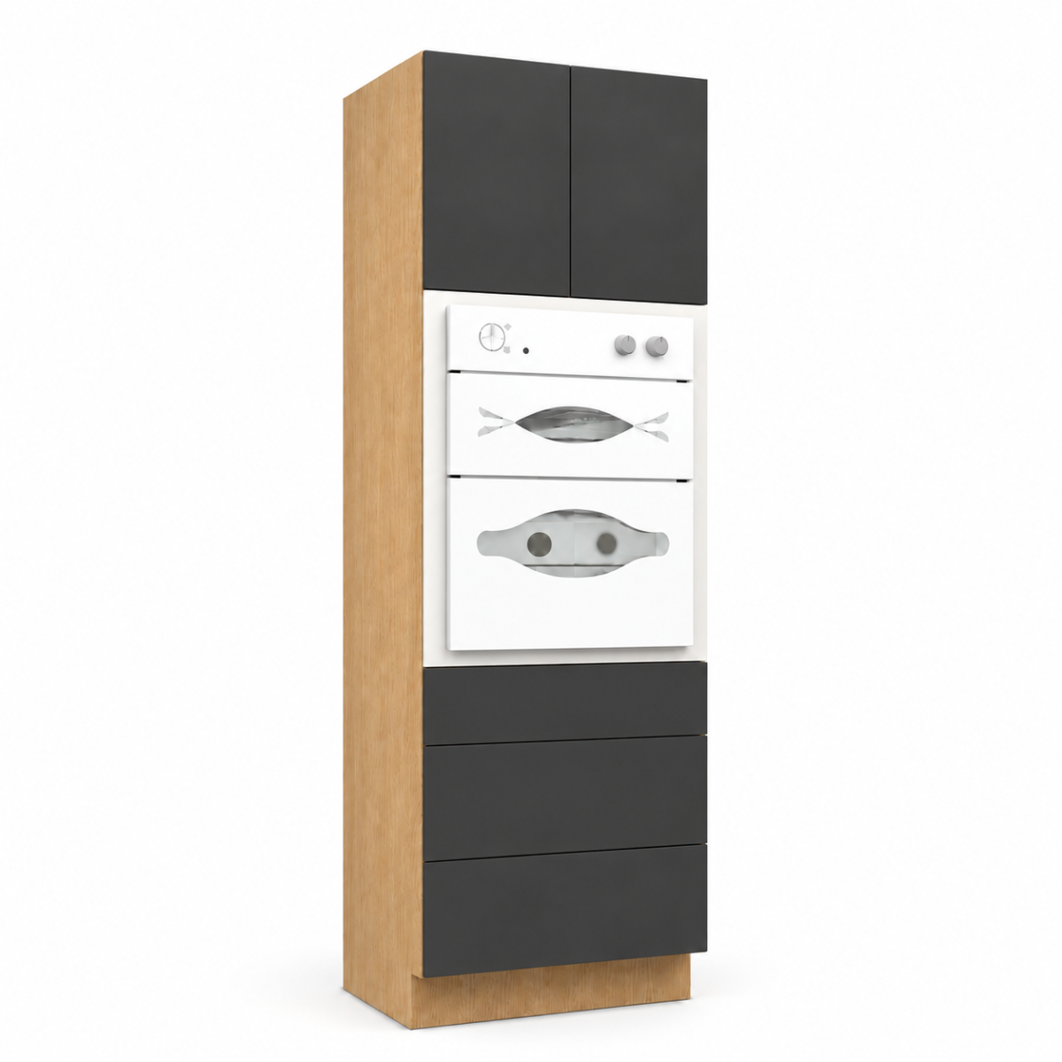 Dark Gray Matte Pantry Double Oven Cabinet 30″