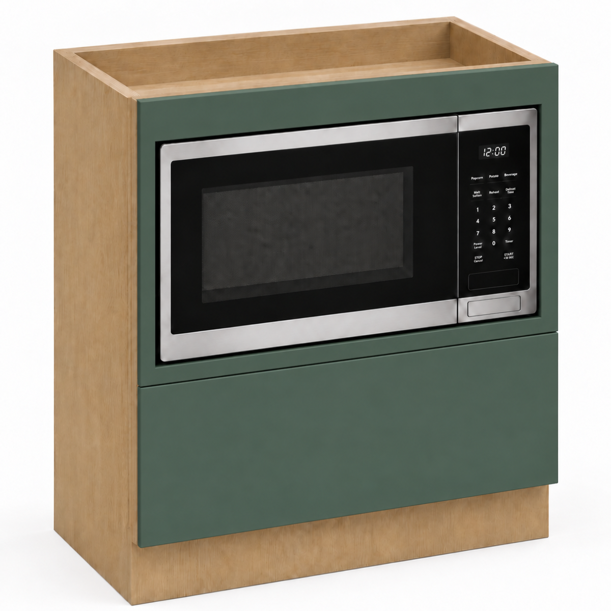 Dark Gray Matte Microwave Base Cabinet 30"