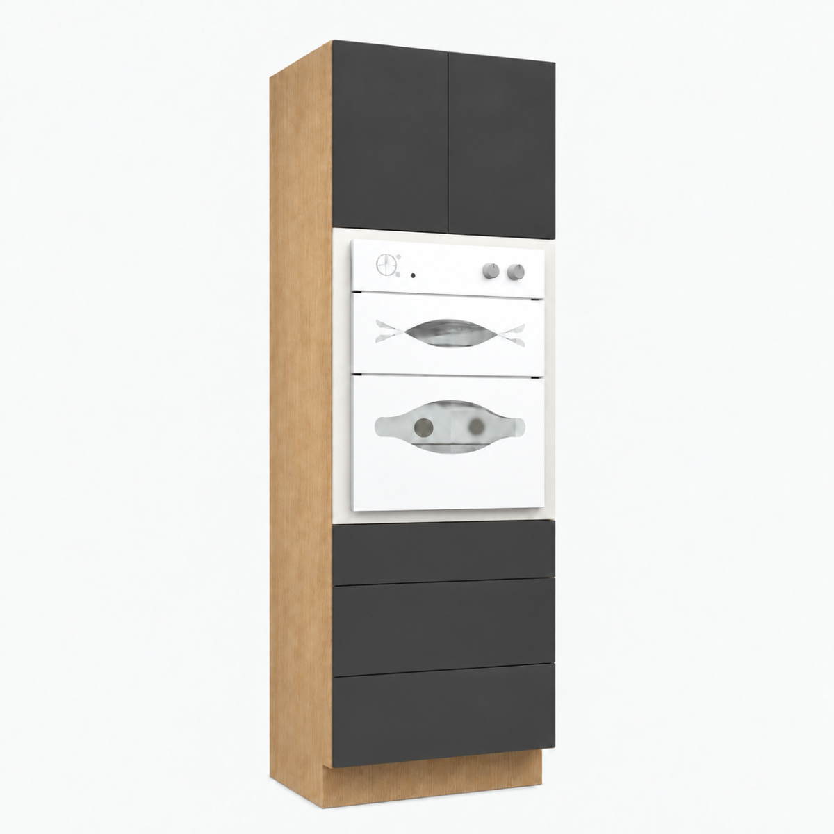 Dark Gray Matte Pantry Double Oven Cabinet 30″