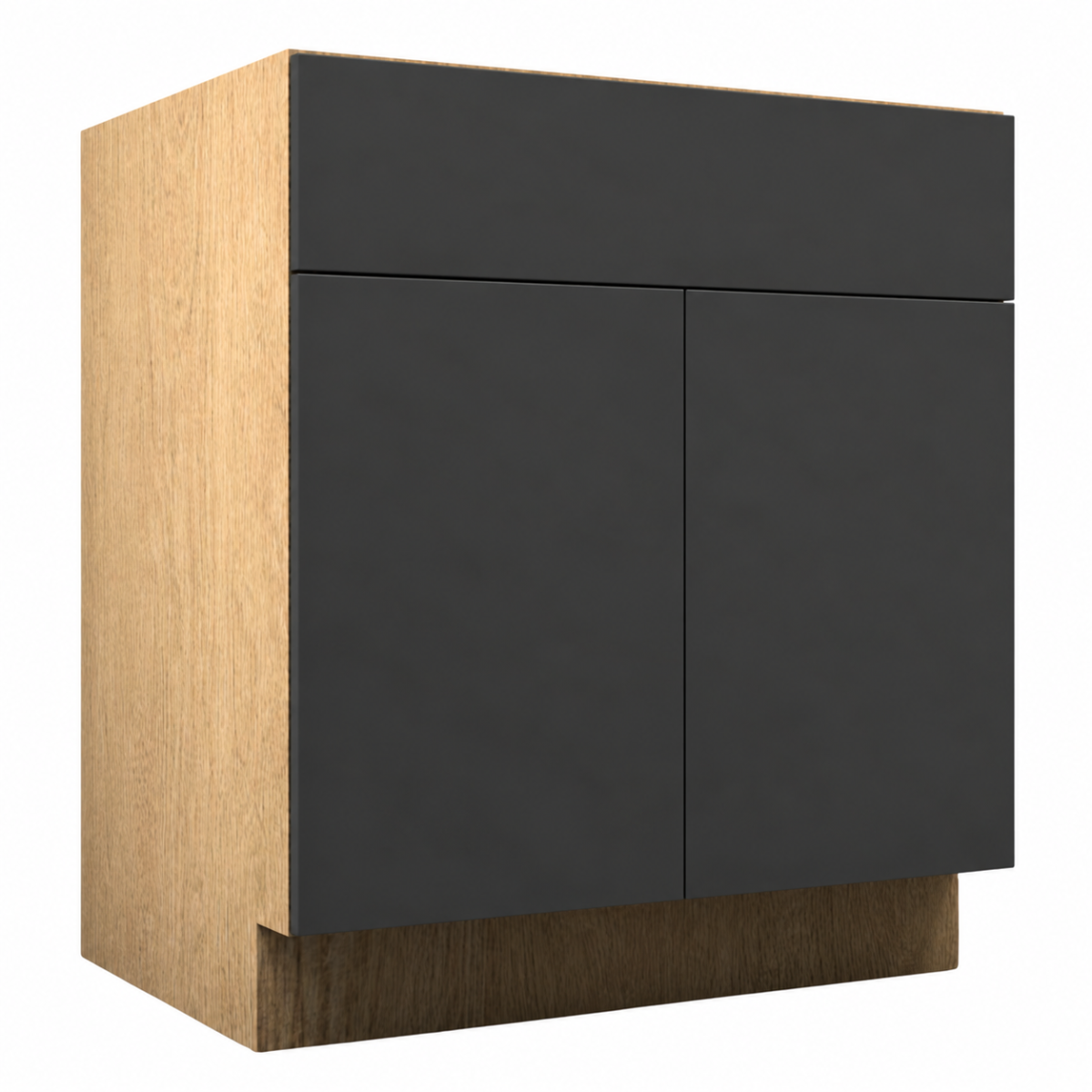 Dark Gray Matte Base Double Door Cabinet