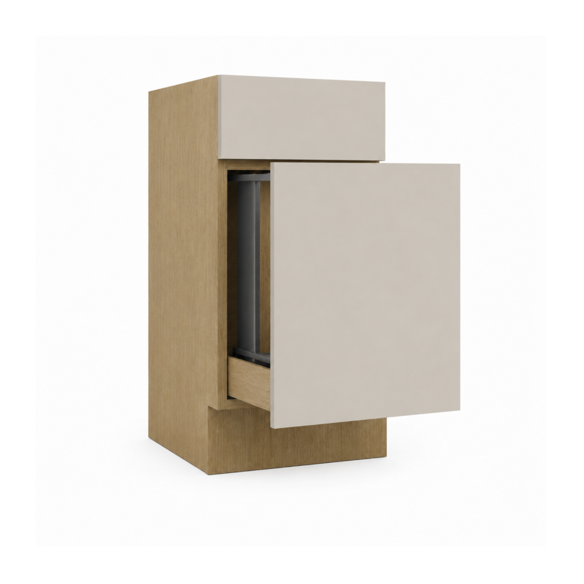 Cashmere Matte  Base Waste Pullout Cabinet 18"