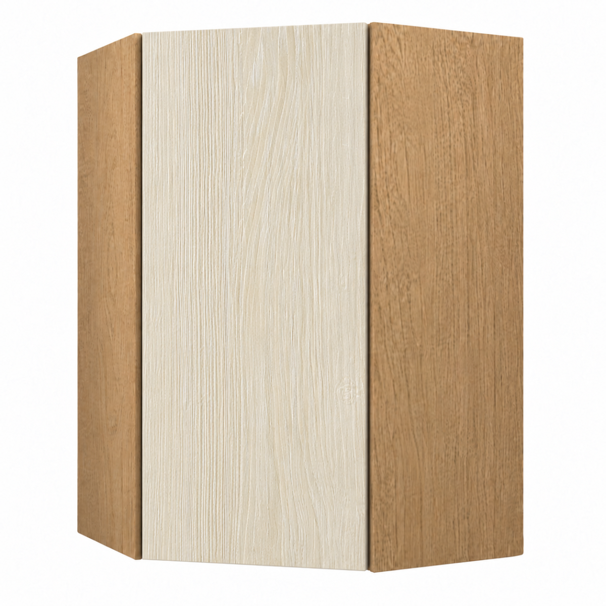Light Wood Texture Wall Diagonal Corner Cabinet 30″
