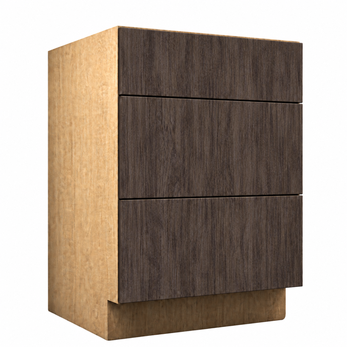 Dark Wood Texture Drawer Base Cabinet