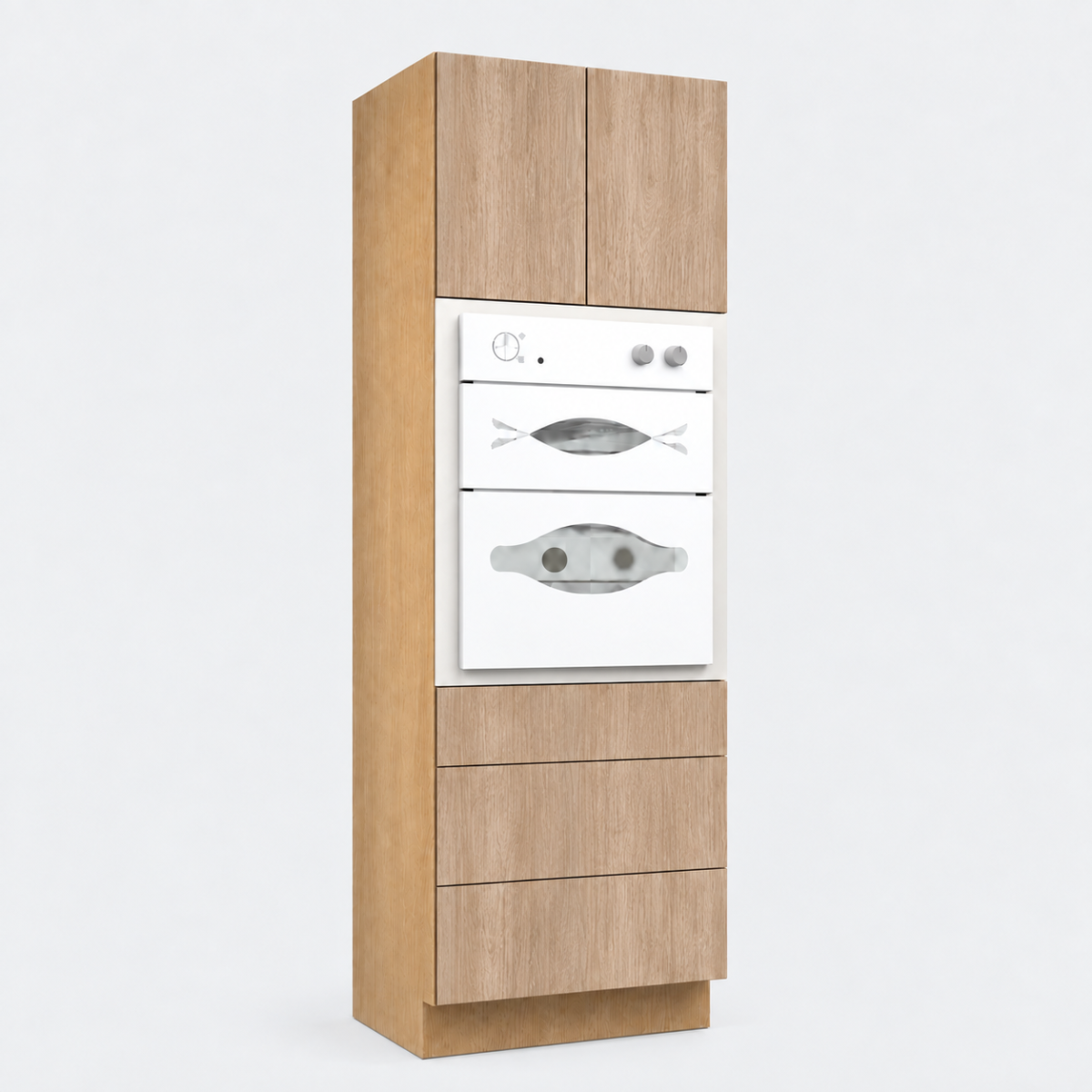 Warm Wood Texture Pantry Double Oven Cabinet 30″