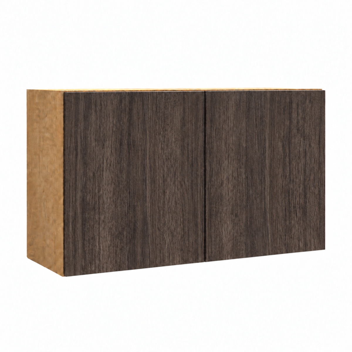 Dark Wood Texture Wall Cabinet Double Door 12″