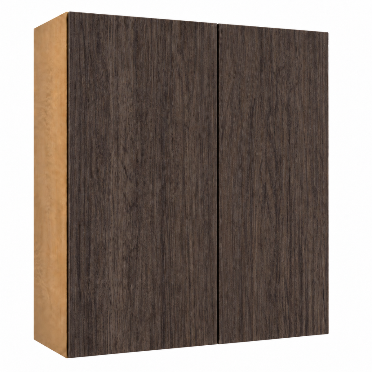 Dark Wood Texture Wall Cabinet Double Door 30″