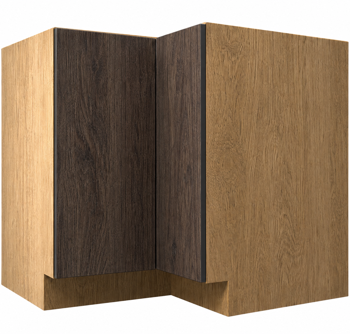 Dark Wood Texture Lazy Susan Base Cabinet