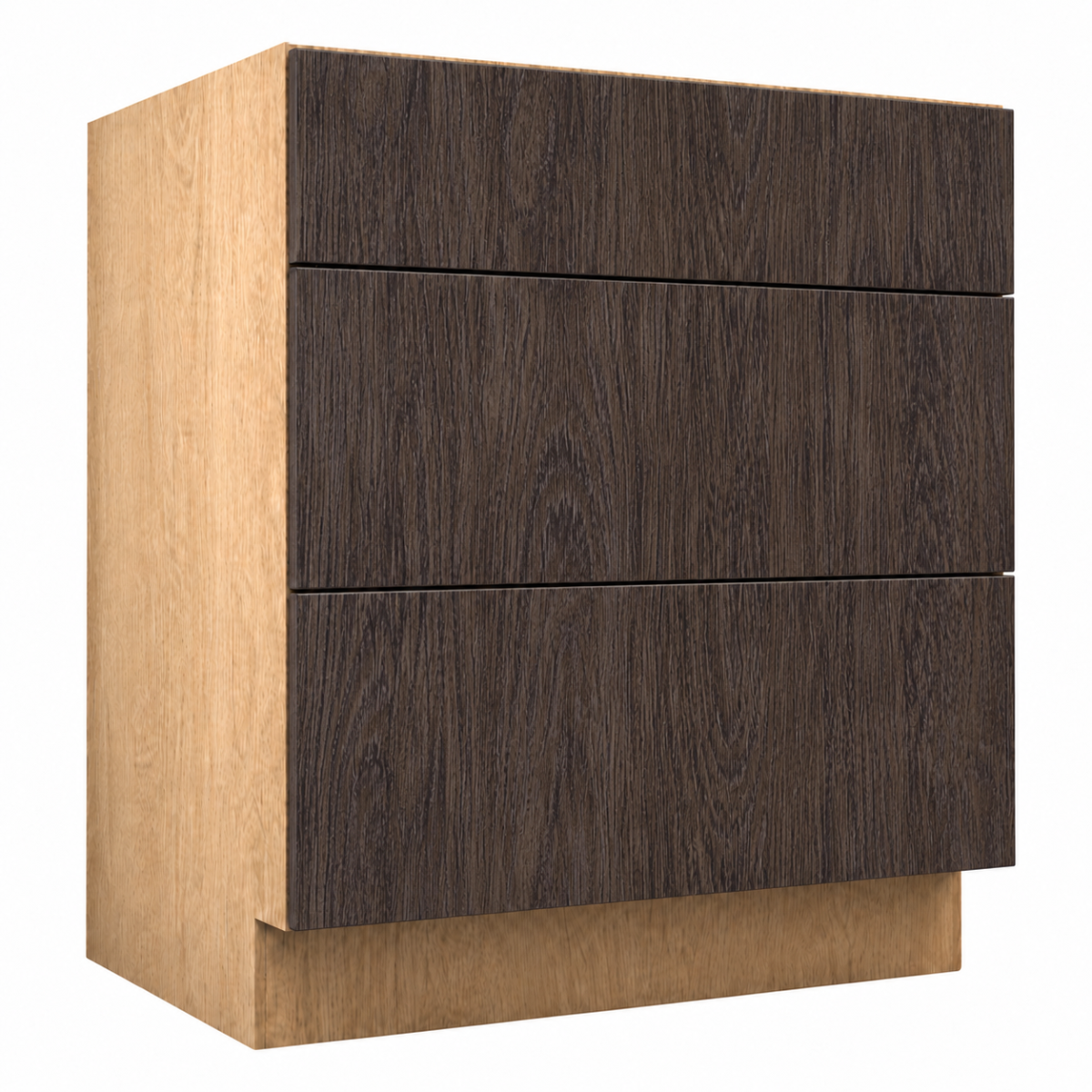 Dark Wood Texture Vanity Drawer Base Cabinet