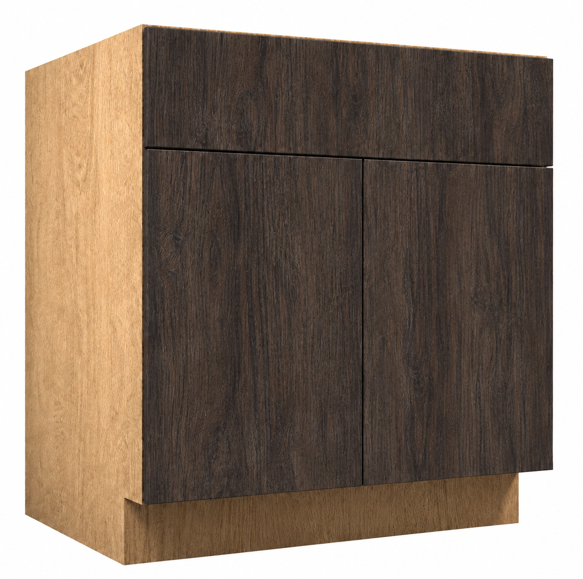 Dark Wood Texture Base Double Door Cabinet