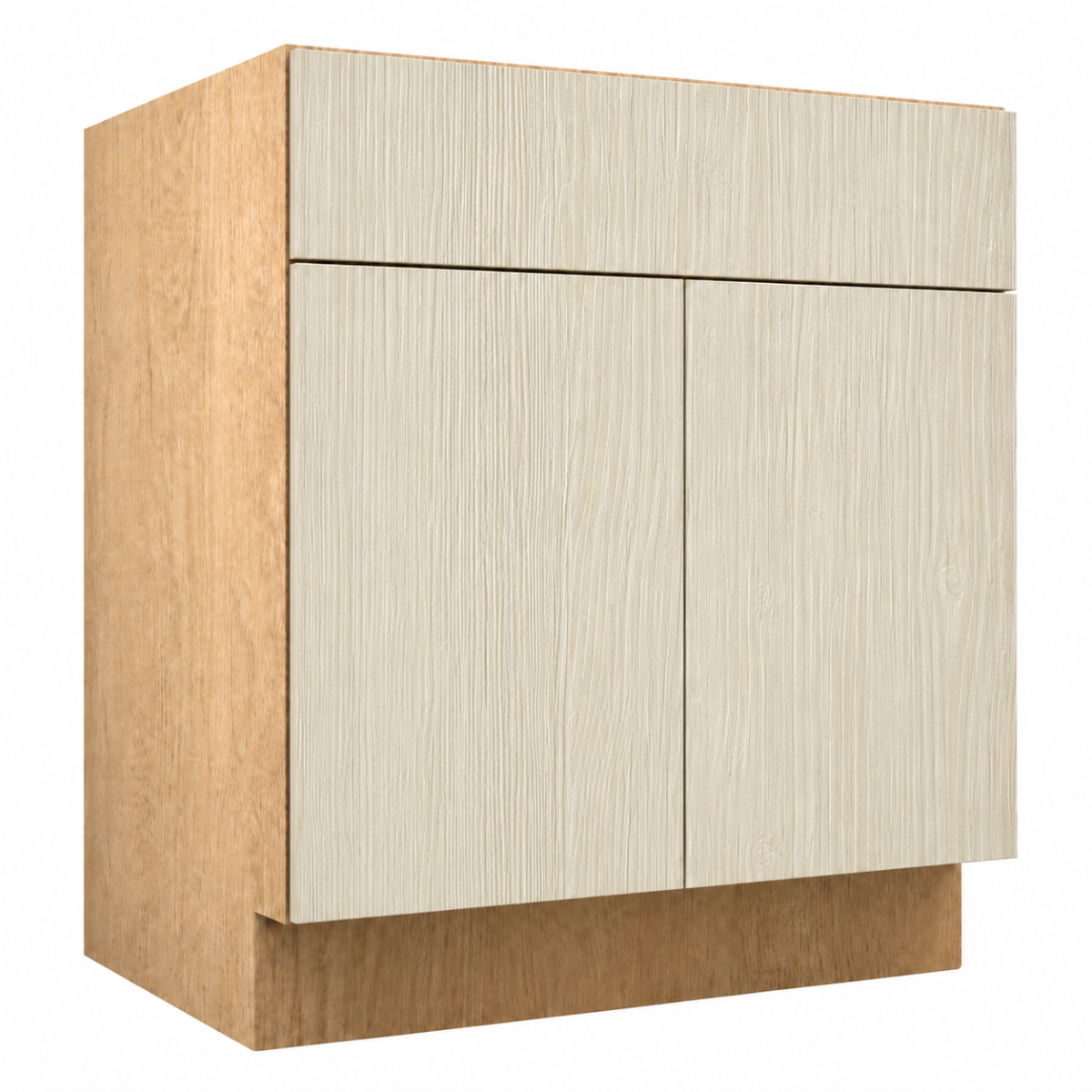 Light Wood Texture Vanity Sink Base Double Door Cabinet