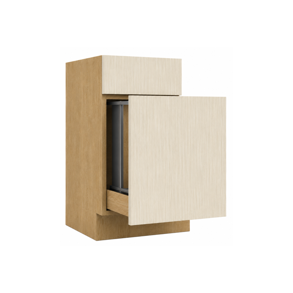 Light Wood Texture  Base Waste Pullout Cabinet 18"