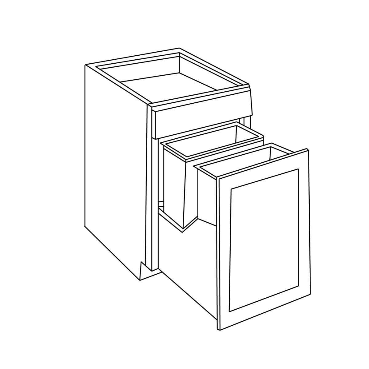 Olive Green Base Waste Pullout Cabinet 18"