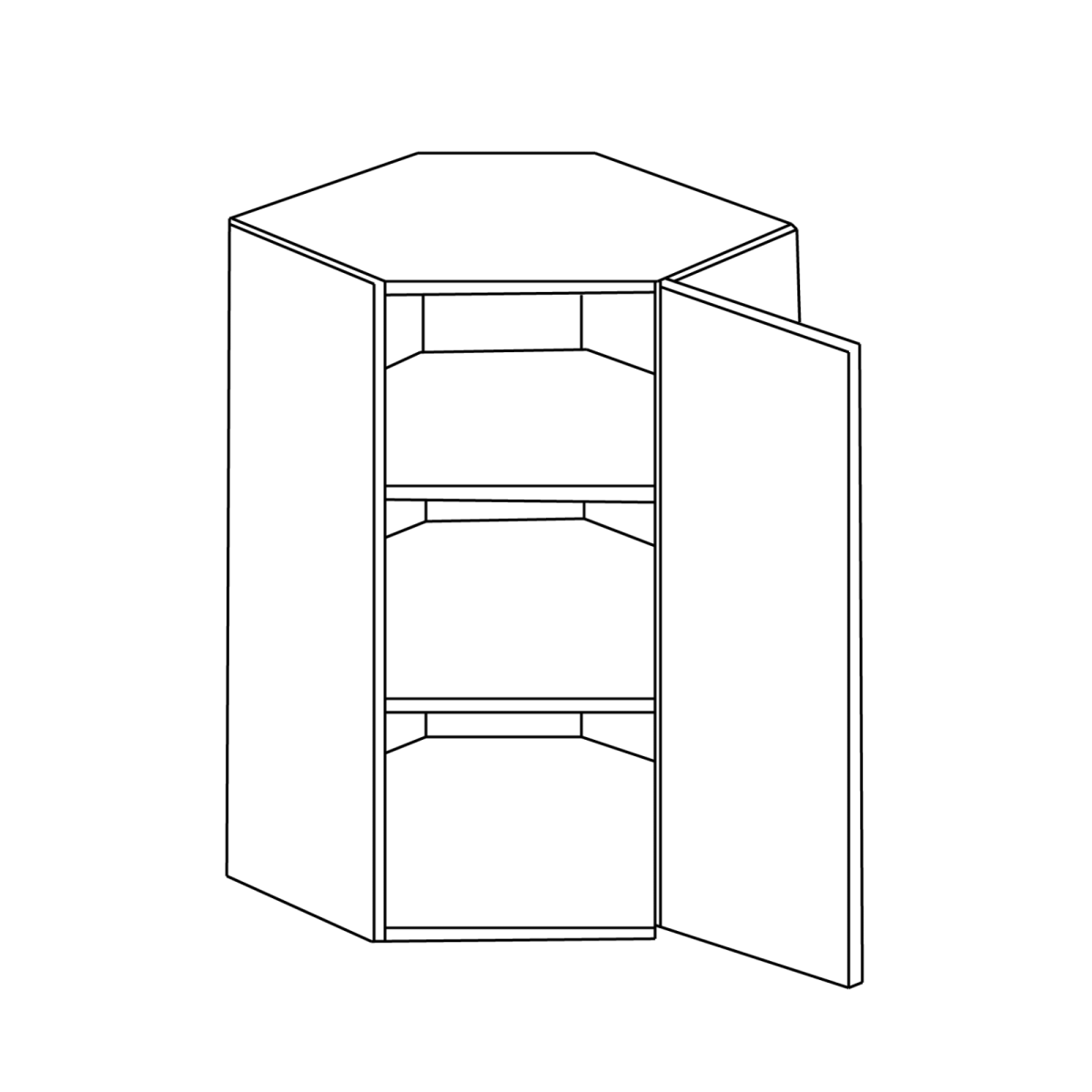 Olive Green Wall Diagonal Corner Cabinet 30″